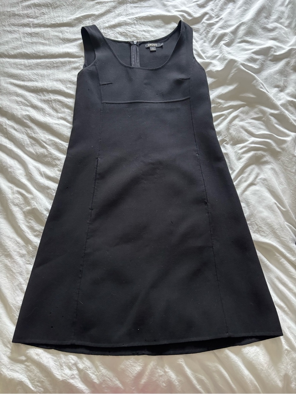 DKNY Black Sleeveless Mini Shift Dress